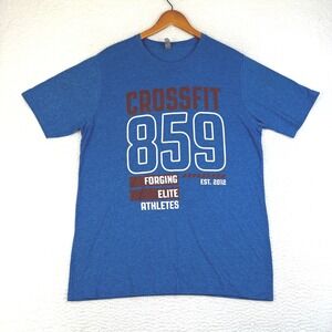 Crossfit 859 Nicholasville Kentucky Tshirt Mens XL Blue Poly Cotton Short Sleeve